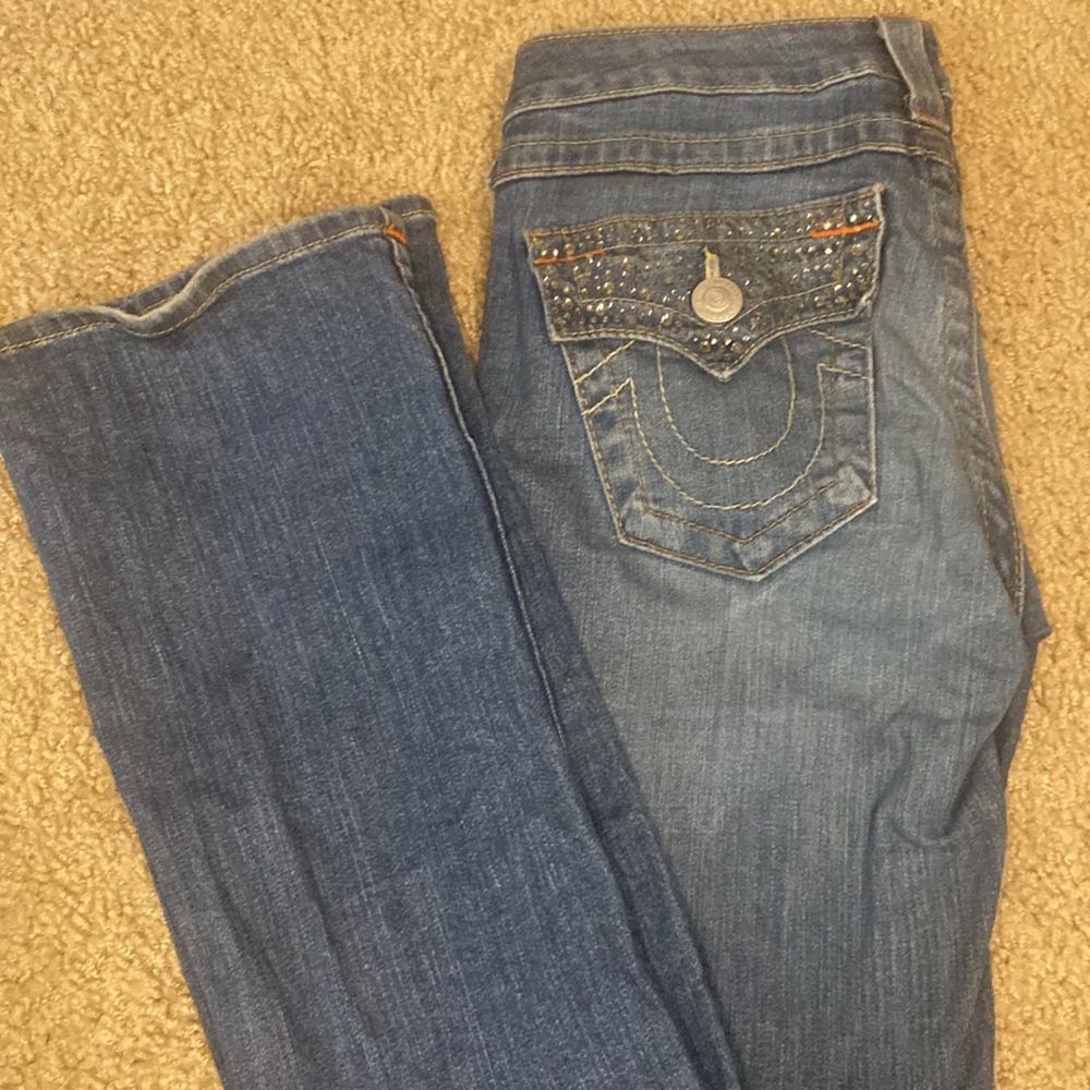 True Religion Denim with Embellished Crystal Pockets